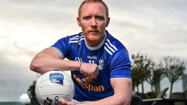 Cavan footballer Cian Mackey pictured at a media event ahead of Sunday's Allianz League Division One clash against Galway.