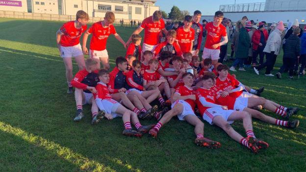 The Trim U-15 hurlers celebrate after winning the county title. 