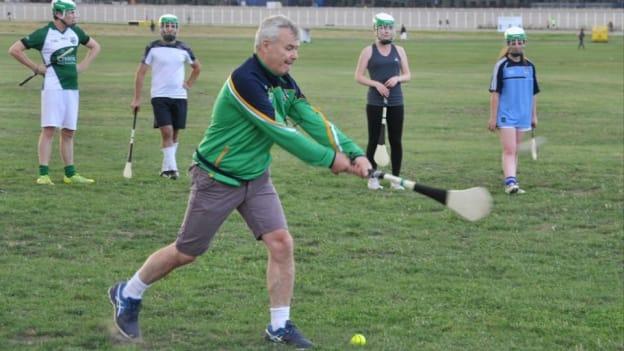 Paudie O'Neill in full flow at a Berlin GAA training session. 