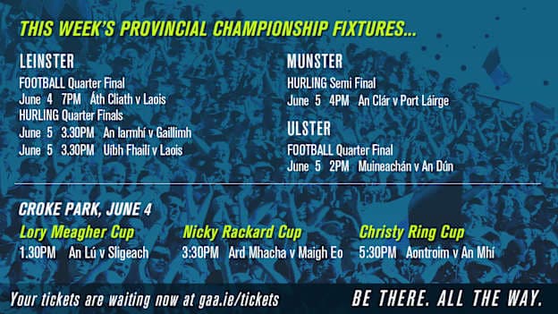 This week's Championship fixtures across the Provinces