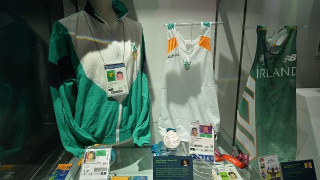 Some exhibits pertaining to Sonia O'Sullivan, pictured at the GAA's Olympians exhibit in 2016. 