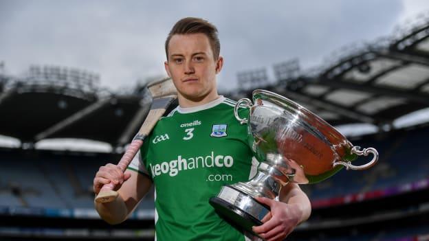 Fermanagh and St. Patrick's, Lisbellew hurler, Rory Porteous, pictured with the Lory Meagher Cup. 