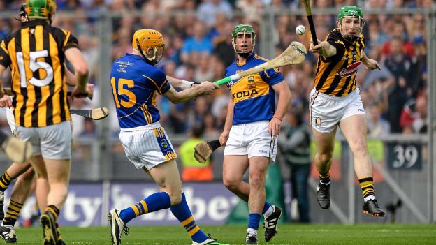 Paul Murphy blocks a Lar Corbett shot in the 2014 All Ireland SHC Final replay.