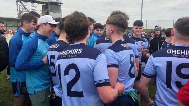 Summerhill College players celebrate after winning the Connacht Post Primary Schools Senior “A” Championship. 