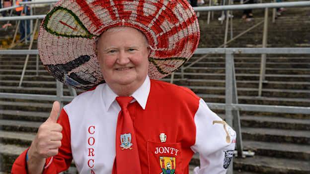 Legendary Cork GAA supporter, Timmy 'Jonty' O'Leary pictured at the 2015 All-Ireland SHC quarter-final between Galway and Cork. 