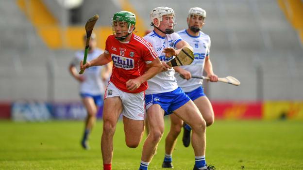 Robbie O’Flynn of Cork in action against Mikey Daykin of Waterford during the Bord Gais Energy Munster Under 21 Hurling Championship Semi-Final.