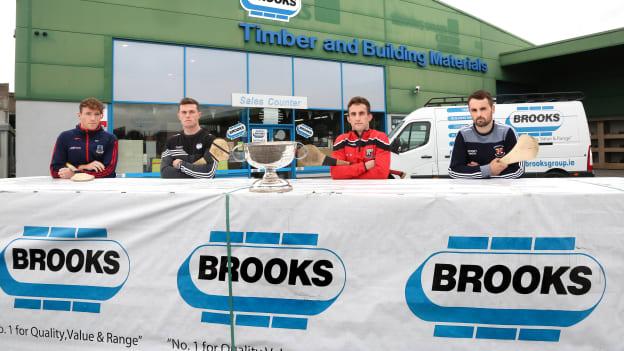 Shane Cooney, St Thomas', Sean Linnane, Turloughmore, Dara Dolan, Cappataggle, and Johnny Coen, Loughrea, pictured outside the Brooks Group premises in Galway.