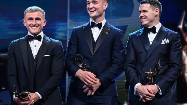 PwC Hurling All-Stars winners in 2022, left to right, Kilkenny's Mikey Butler, Limerick's Kyle Hayes, and Kilkenny's TJ Reid have been nominated again for All-Stars again in 2023. 