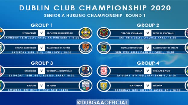 This weekend's Dublin SHC fixtures.