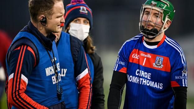 St Thomas' coach Tommy Fitzgerald and goalkeeper Gerald Kelly following the AIB All-Ireland Club SHC semi-final loss against Ballyhale Shamrocks in January.
