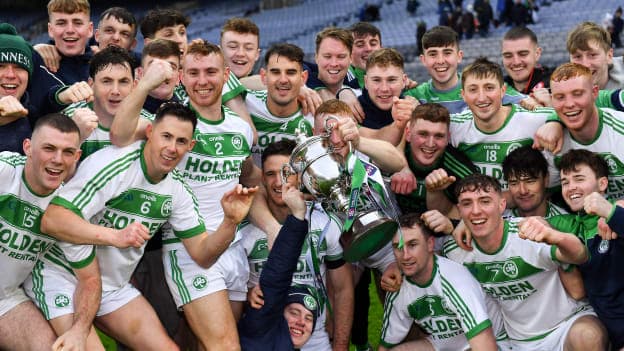 Ballyhale Shamrocks' players celebrating at Croke Park.