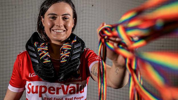 Cork dual star and LGBTQ+ advocate Hannah Looney pictured at the launch of SuperValu’s ‘Wear with Pride’ Laces campaign. As part of the initiative and SuperValu’s wider #CommunityIncludesEveryone campaign, rainbow laces will be available to purchase in over 222 SuperValu stores nationwide for Pride month, with proceeds going to support Belong To, LGBTQ+ Youth Ireland. Photograph by INPHO/Dan Sheridan.