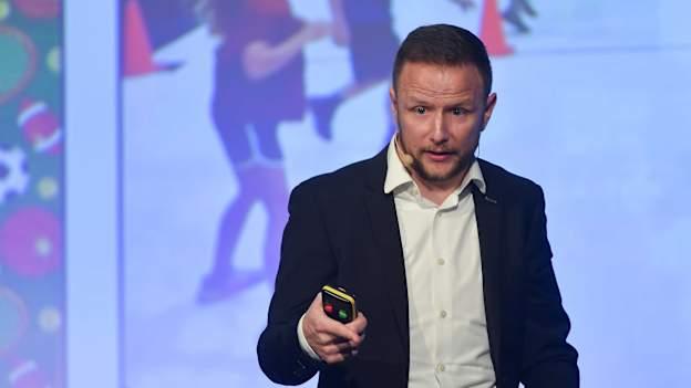Owen Mooney speaking at the 2019 GAA Games Development Conference, in partnership with Sky Sports.