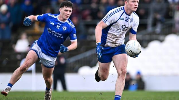 Alex Beirne, Naas, and Danny McCartan, St Loman's, in AIB Leinster Club SFC action. Photo by Piaras Ó Mídheach/Sportsfile