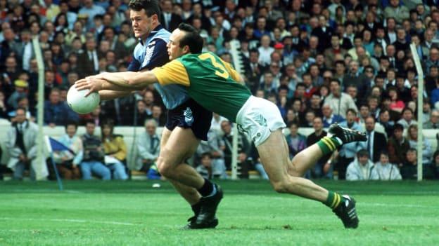 Vinny Murphy, Dublin in action against Mick Lyons, Meath, Dublin v Meath, Leinster Football Championship 1st round, 3rd replay. 