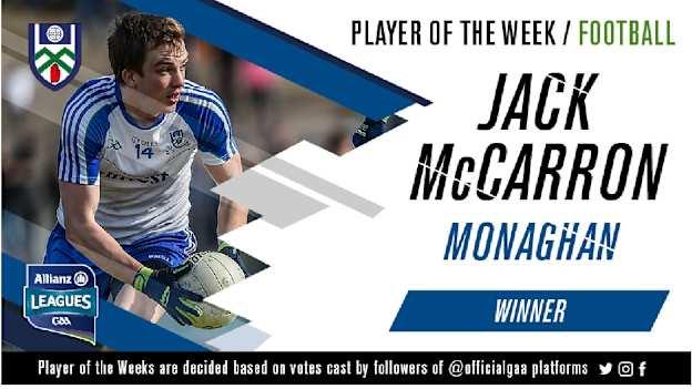 GAA.ie Footballer of the Week Jack McCarron.