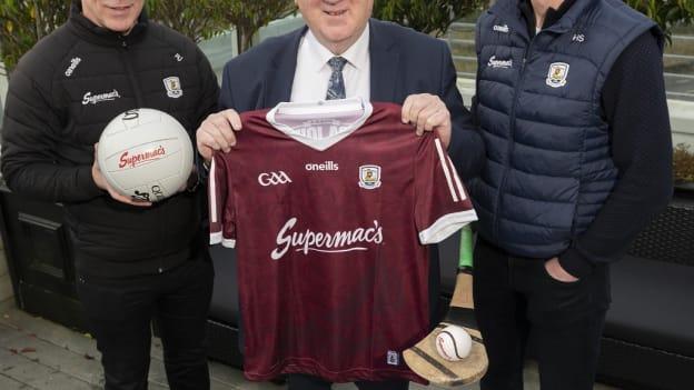 Supermac's have agreed a new sponsorship deal with Galway GAA until 2027. Pádraic Joyce and Henry Shefflin are pictured with Supermac's managing director Pat McDonagh at the launch.