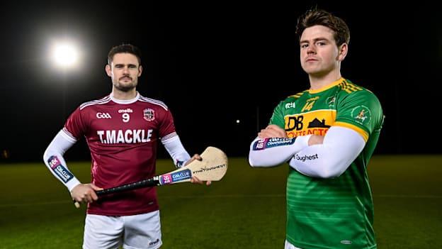Conal Cunning of Dunloy GAC, right, and Chrissy McKaigue of Slaughtneil pictured ahead of the 2022 AIB Ulster GAA Hurling Senior Club Championship Final which takes place this Sunday, December 4th at 1.30pm at the Athletic Grounds, Armagh. 
