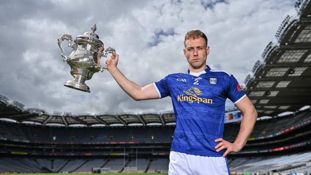 Cavan footballer Padraig Faulkner is pictured at a GAA promotional event for the final of the inaugural Tailteann Cup between Cavan and Westmeath at Croke Park. 