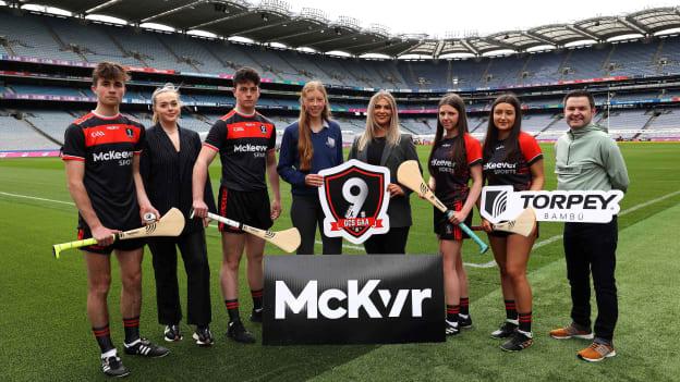 L-R; Joseph Clancy, Niamh McCormac - McKeever Sports, Sean O'Loughlin, Beibhinn Veale GCS GAA Club Chairperson, Clodagh McManus -  McKeever Sports, Caoimhe Flynn, Aisling Dolphin, Sean Torpey - Torpey Sports.