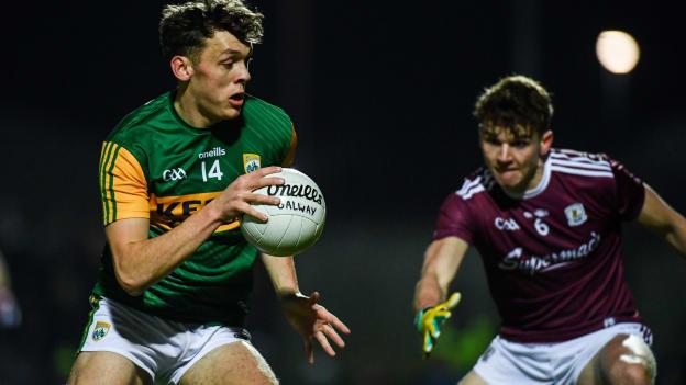 David Clifford of Kerry in action against John Daly of Galway during the 2020 Allianz Football League Division 1 Round 2 match between Kerry and Galway at Austin Stack Park in Tralee, Kerry. 