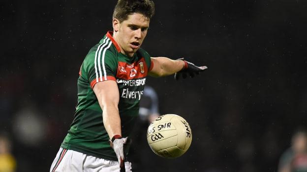 Lee Keegan kicks a point at Elverys MacHale Park.