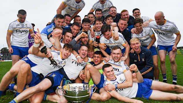 Ratoath players celebrate after their side's victory over Summerhill in the 2022 Meath County Senior Football Championship Final. Photo by Harry Murphy/Sportsfile