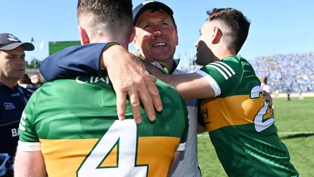 Kerry manager Jack O'Connor celebrates after his side's victory in the GAA Football All-Ireland Senior Championship Semi-Final match between Dublin and Kerry at Croke Park in Dublin. 