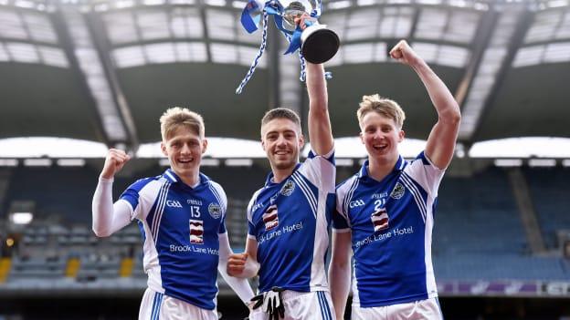 (l to r) Killian, Adrian (both sons of Tom), and Pat Spillane Jnr (son of Pat) celebrate Templenoe's AIB All-Ireland Junior Club triumph . 