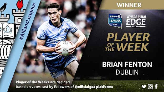 Dublin's Brian Fenton has been voted GAA.ie Footballer of the Week. 
