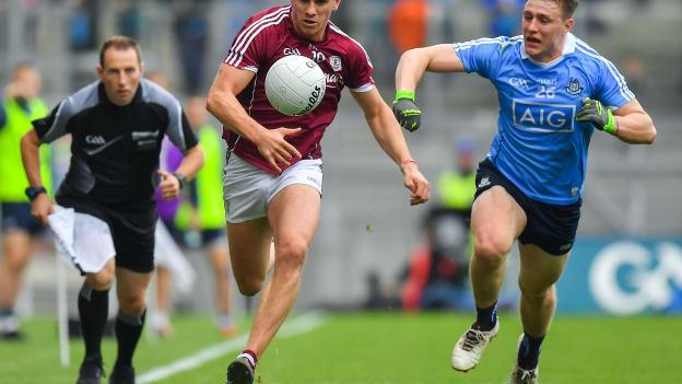Galway's Shane Walsh is chased by Dublin's John Small in the All-Ireland SFC semi-final. 