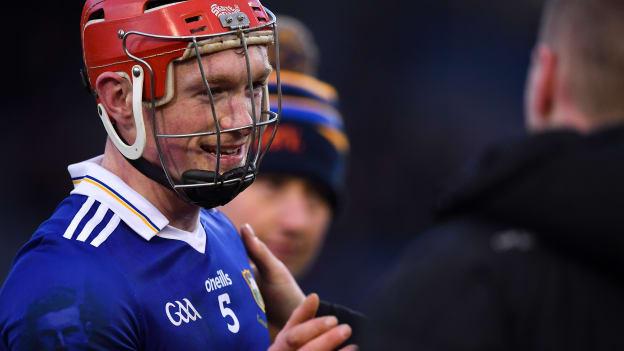 Dillon Quirke of Tipperary celebrates after the 2022 Allianz Hurling League Division 1 Group B match between Tipperary and Kilkenny at FBD Semple Stadium in Thurles, Tipperary.