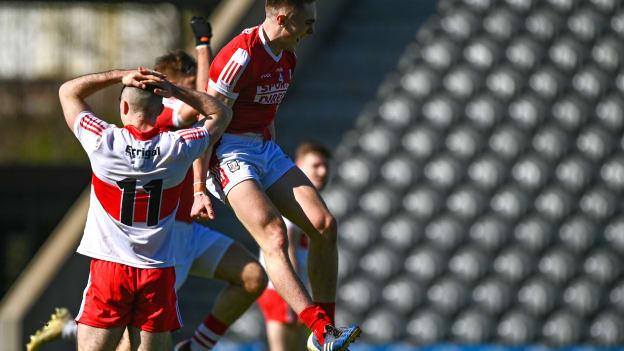 Tommy Walsh of Cork celebrates a goal scored in the last minute during the Allianz Football League Division 2 match between Cork and Derry at Páirc Ui Chaoimh in Cork. 