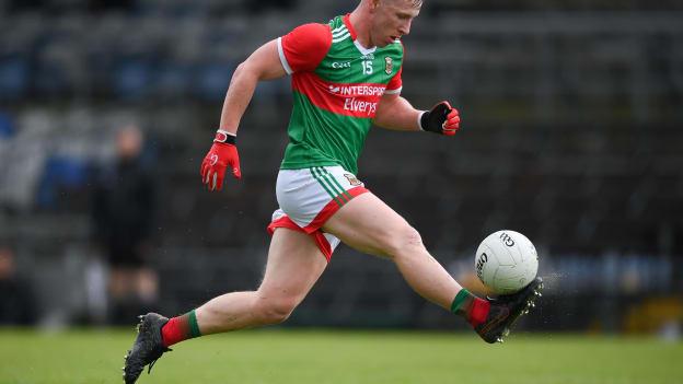 Ryan O'Donoghue in full flight for Mayo. 