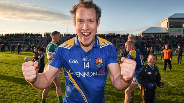 Longford forward Brian Kavanagh celebrates following the 2015 Leinster SFC win over Offaly.