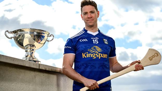 Shane Briody of Cavan pictured with the Lory Meagher Cup.