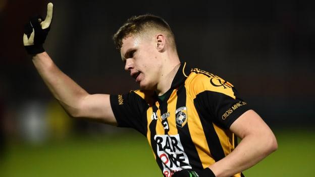 Crossmaglen Rangers' Oisin O'Neill celebrates at the Athletic Grounds.