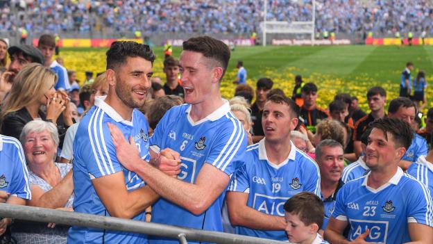 Bernard Brogan and Brian Fenton after the All Ireland triumph in September.