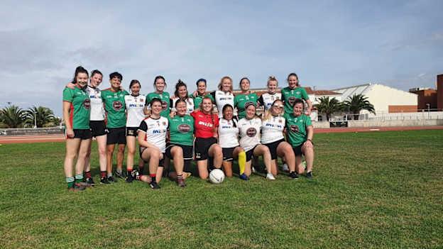 Players from the Madrid Harps and Éire Óg Seville Ladies Football teams who competed in the Iberia GAA tournament in Caćeres.