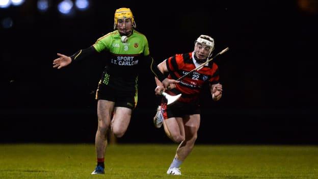 Richie Leahy in action for IT Carlow against Trinity College.