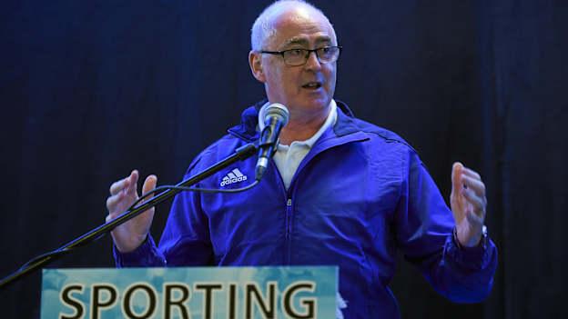 Liam Moggan speaking at a Sporting Excellence Conference in Castlebar in 2016.
