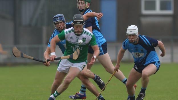 Clonguish centre-back, Joe O'Brien, on the charge in Sunday's Longford SHC Final against Longford Slashers. 