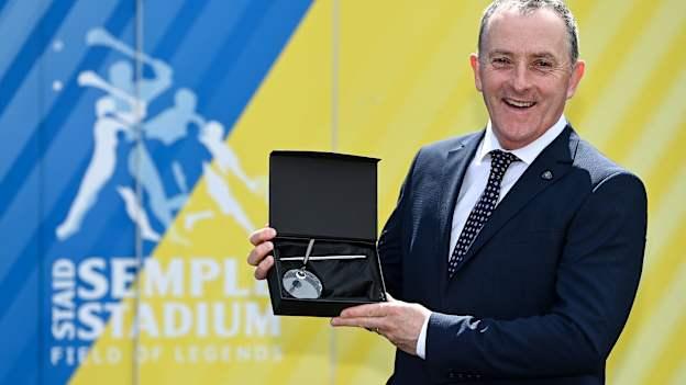 Former Tipperary GAA Public Relations Officer Joe Bracken with his Gaelic Writers' Association (GWA) PRO of the Year award, in association with Sky Sports.