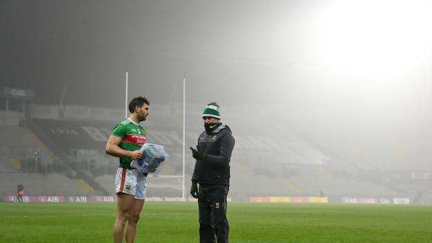 Mayo captain Aidan O'Shea and manager James Horan pictured following the All Ireland SFC semi-final triumph over Tipperary at Croke Park.