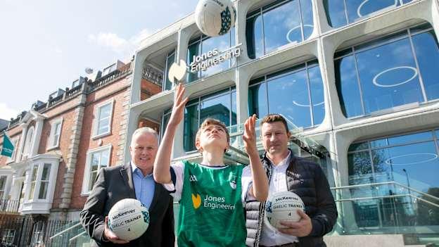 Jones Engineering CEO, Stephen McCabe, left, pictured with Gaelic Games Europe Head of Operations, Chris Collins. 