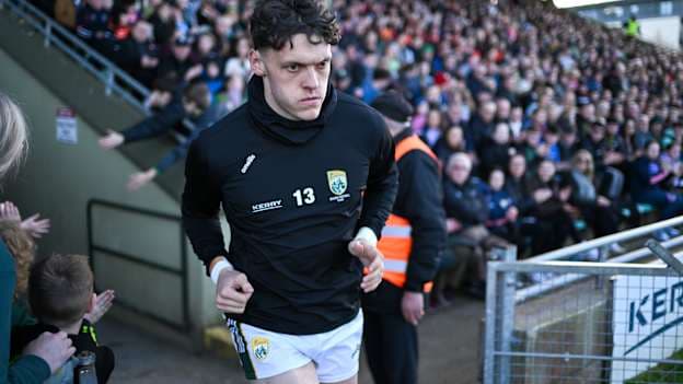 David Clifford of Kerry makes his way onto the pitch before the 2025 Allianz Football League Division 1 match between Kerry and Armagh at Austin Stack Park in Tralee, Kerry. Photo by Brendan Moran/Sportsfile.