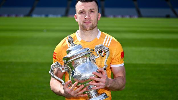 Antrim's Dermot McAleese pictured at the launch of the Tailteann Cup. Photo by Piaras Ó Mídheach/Sportsfile