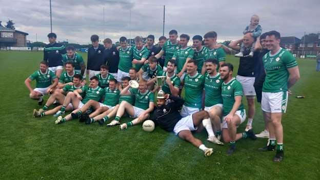 London players celebrating after winning the All-Britain Championship. Photo by London GAA
