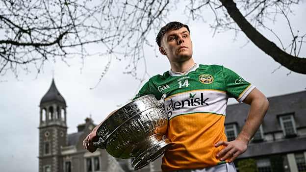 Offaly footballer Shane Tierney during the launch of the 2026 Leinster GAA Senior Football Championships at Killashee Hotel in Naas, Kildare. Photo by Ramsey Cardy/Sportsfile.
