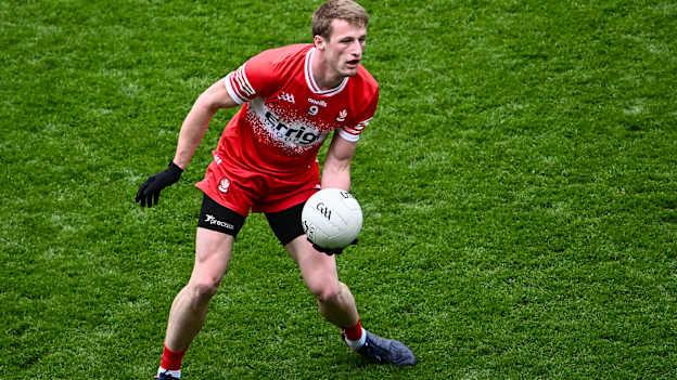 Derry's Brendan Rogers in action against Kerry in the 2024 All-Ireland SFC Quarter-Final. Photo by Piaras Ó Mídheach/Sportsfile